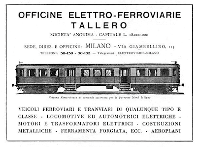 OEFT Officine Elettroferroviarie Tallero Milano
