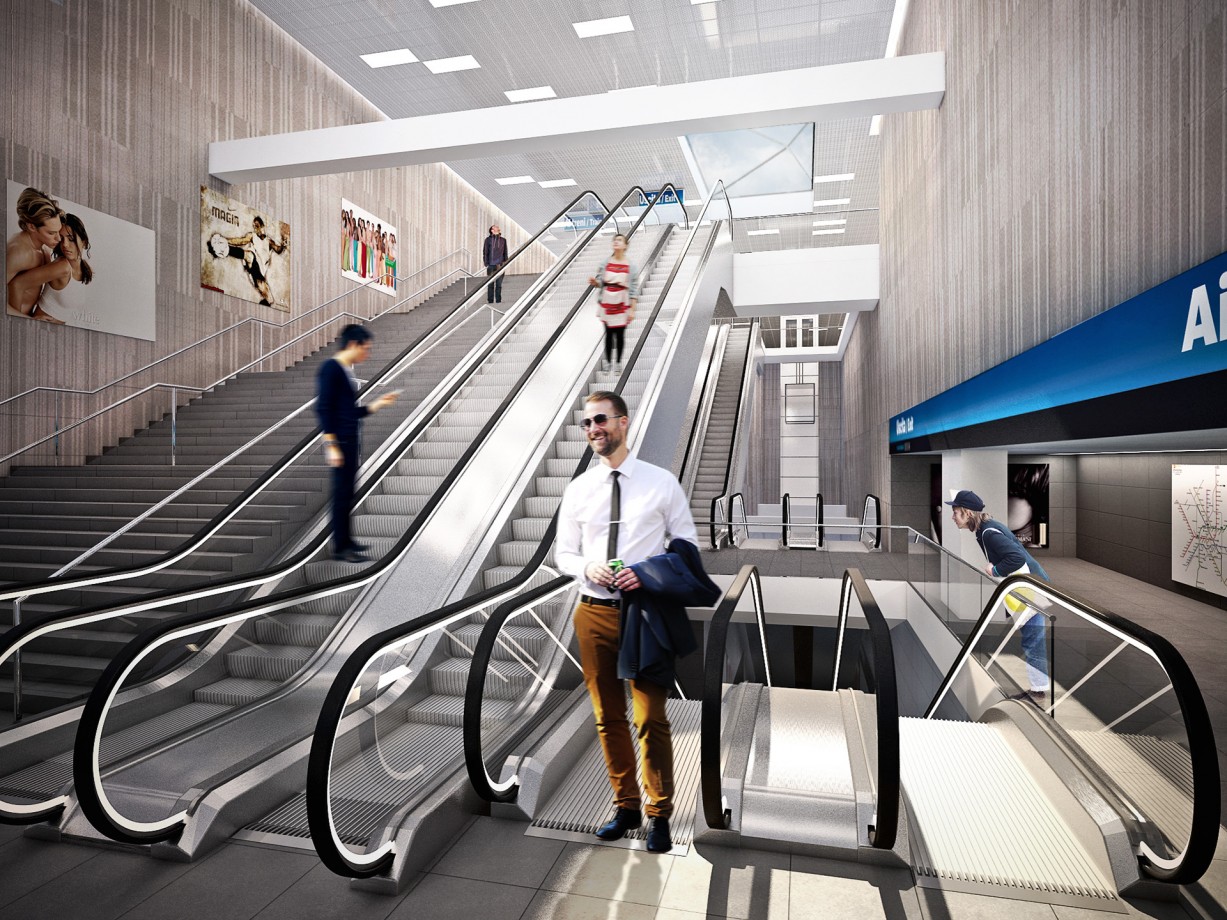 Metropolitana di Milano-Linea 4 - Rendering Stazione Aeroporto Linate