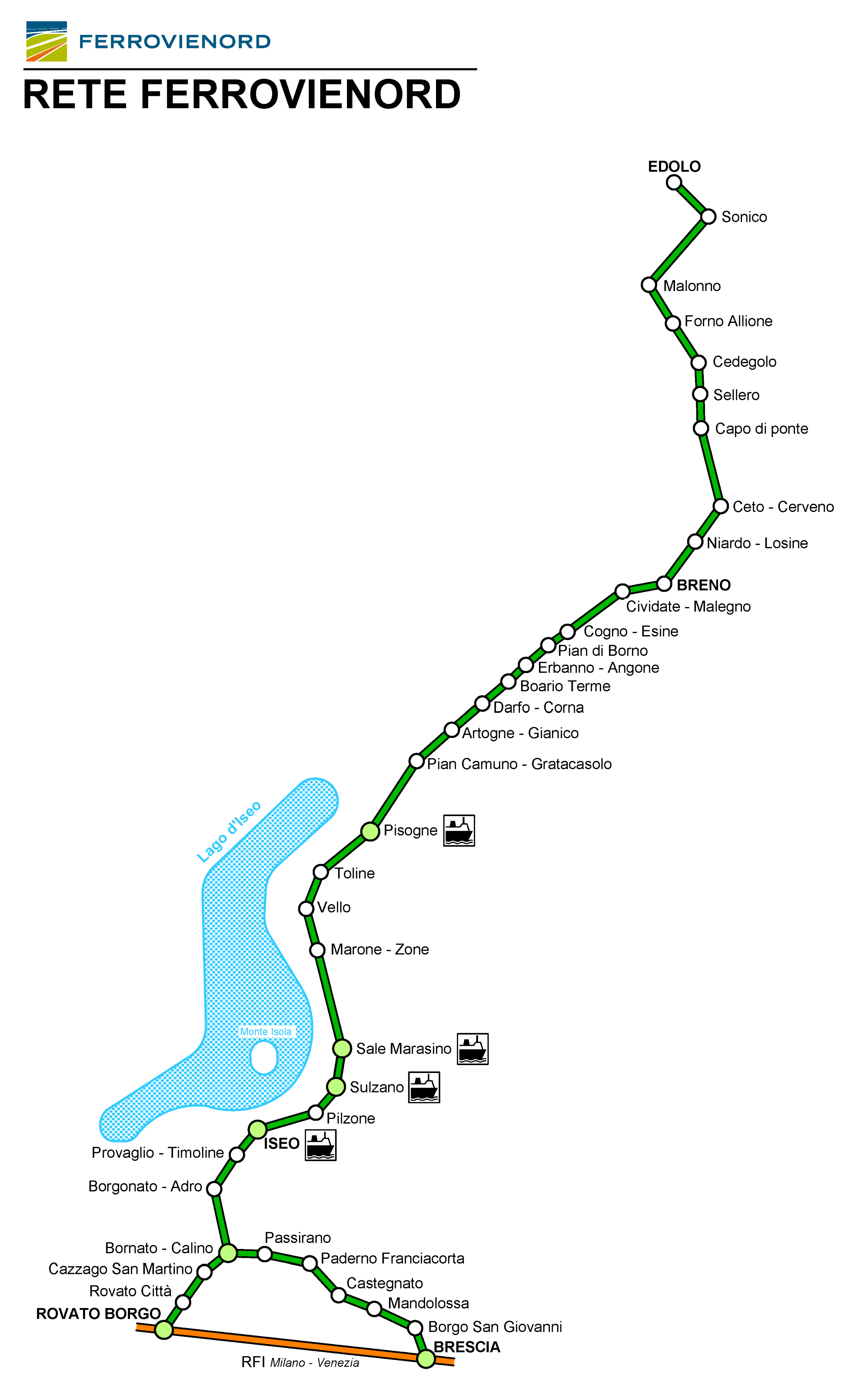 Mappa Ferrovie Nord Ramo Brescia