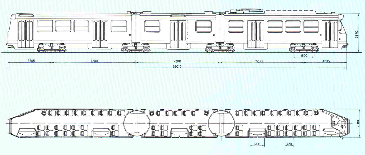 Figurino Tram Milano articolato a tre casse serie 4900